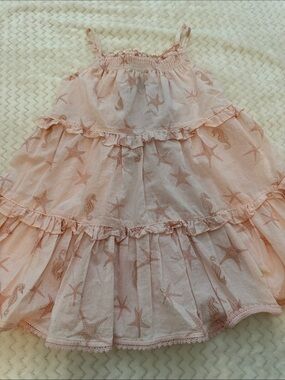 Cynthia Rowley Light Pink Starfish & Seahorse Tiered Dress